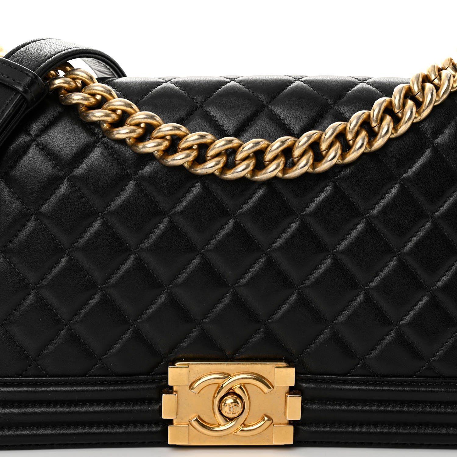 Chanel Lambskin Quilted Medium Boy Flap Black 8 of 10