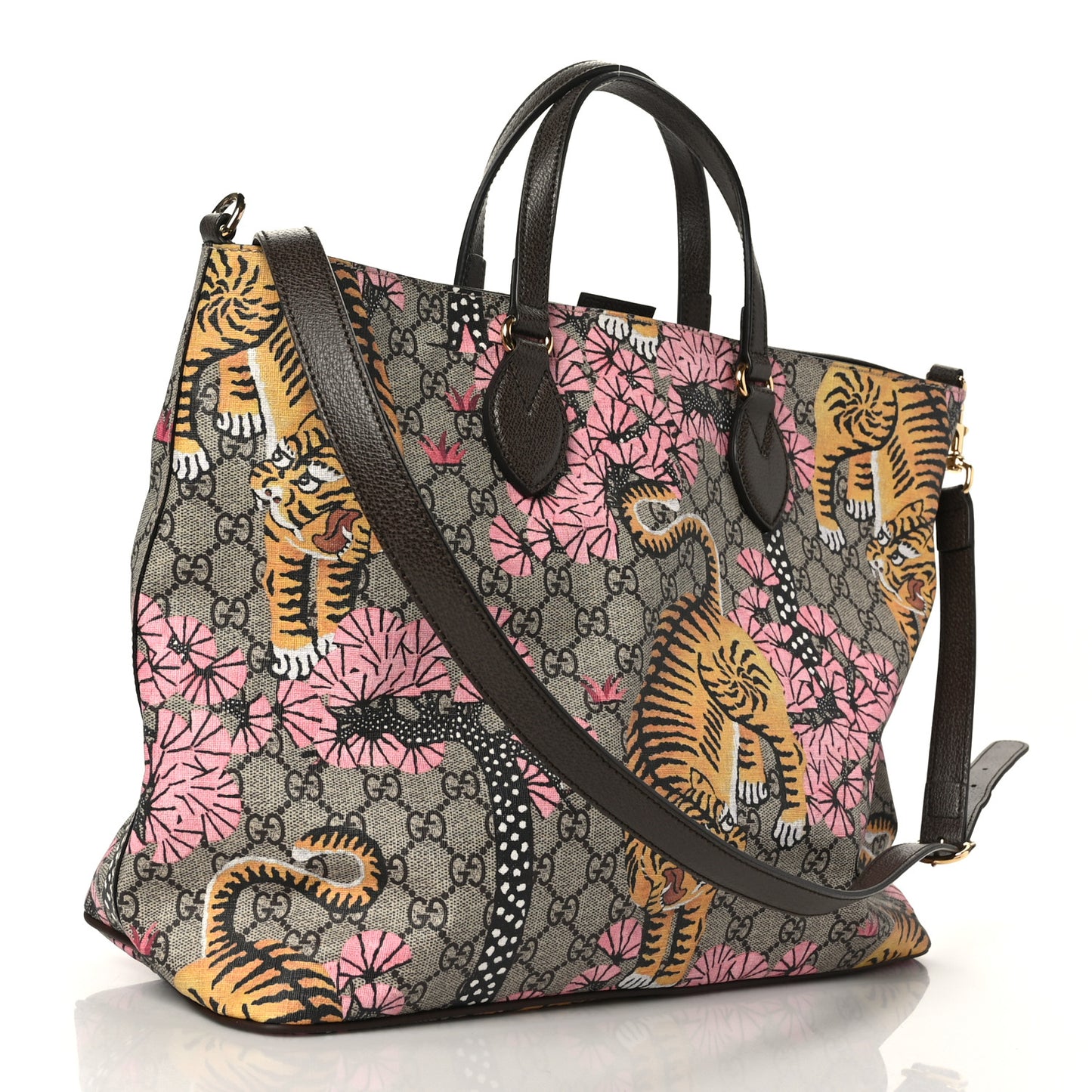 Soft GG Supreme Monogram Bengal Medium Crossbody Tote Beige Pink