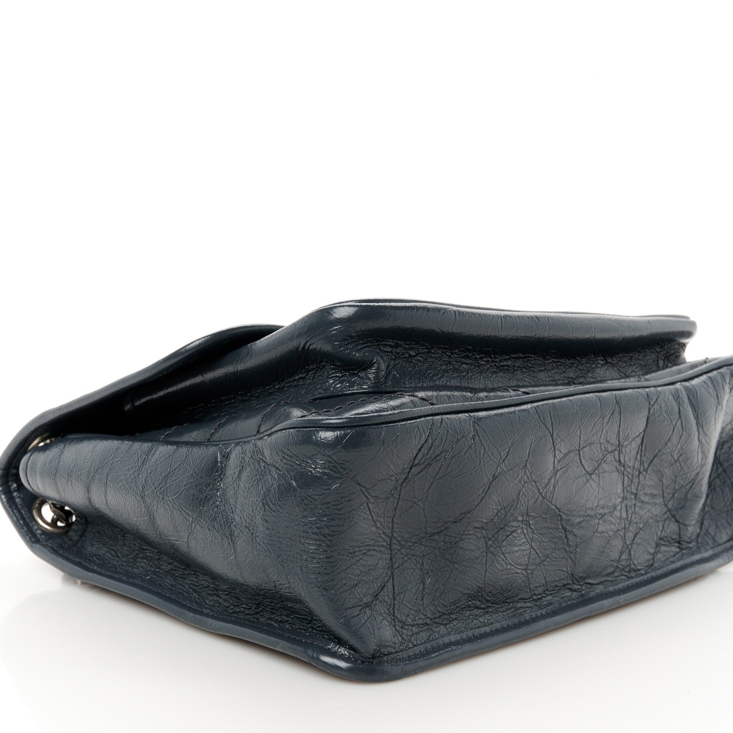 Saint Laurent Crinkled Calfskin Matelasse Monogram Medium Niki Chain Satchel Dark Smog 10 of 11