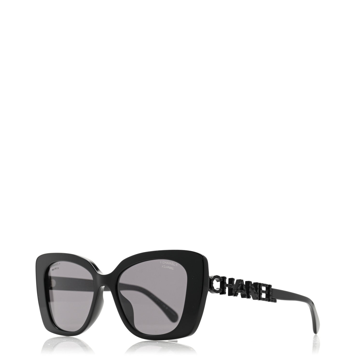 Chanel Acetate Strass Polarized Square Sunglasses 5422-B-A Black 1 of 8