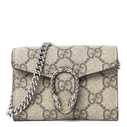 Gucci GG Supreme Monogram Dionysus Coin Purse Taupe 1 of 7