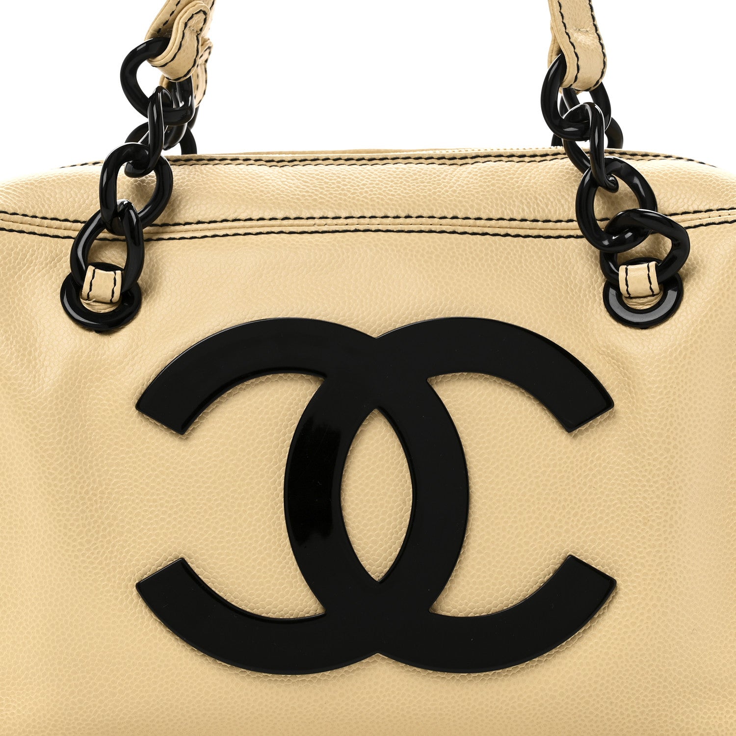 Chanel Caviar Bekko Chain CC Bowler Beige 8 of 10