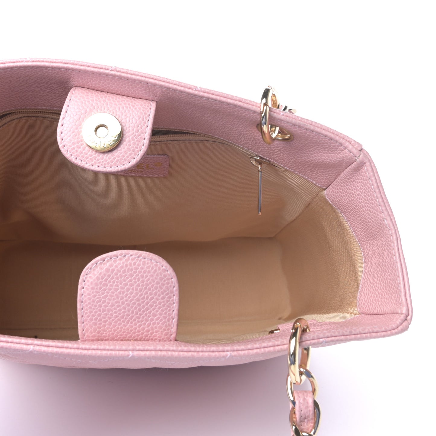 Caviar Quilted Petit Shopping Tote PST Pink