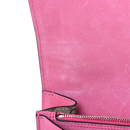 Gucci GG Supreme Monogram Suede Pierced Heart Embroidered Medium Dionysus Shoulder Bag Beige Ebony Pink Tropical Flower 8 of 14