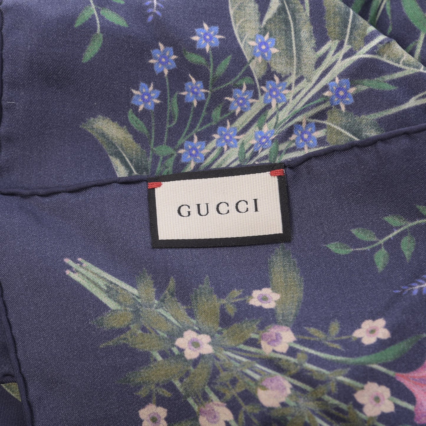 Silk Twill Nuovoflora Square Handkerchief Midnight Blue Blue