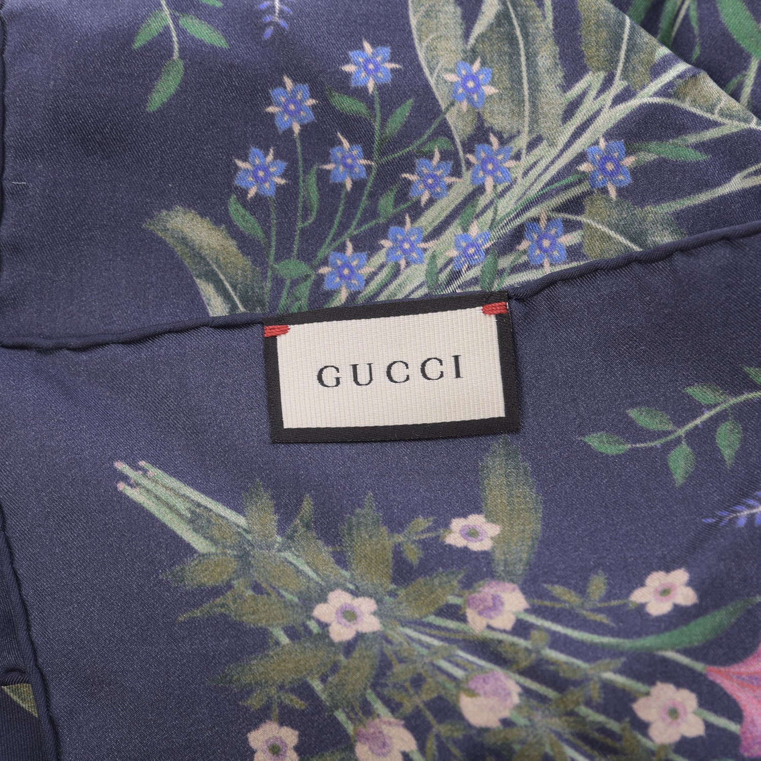 Gucci Silk Twill Nuovoflora Square Handkerchief Midnight Blue Blue 4 of 5