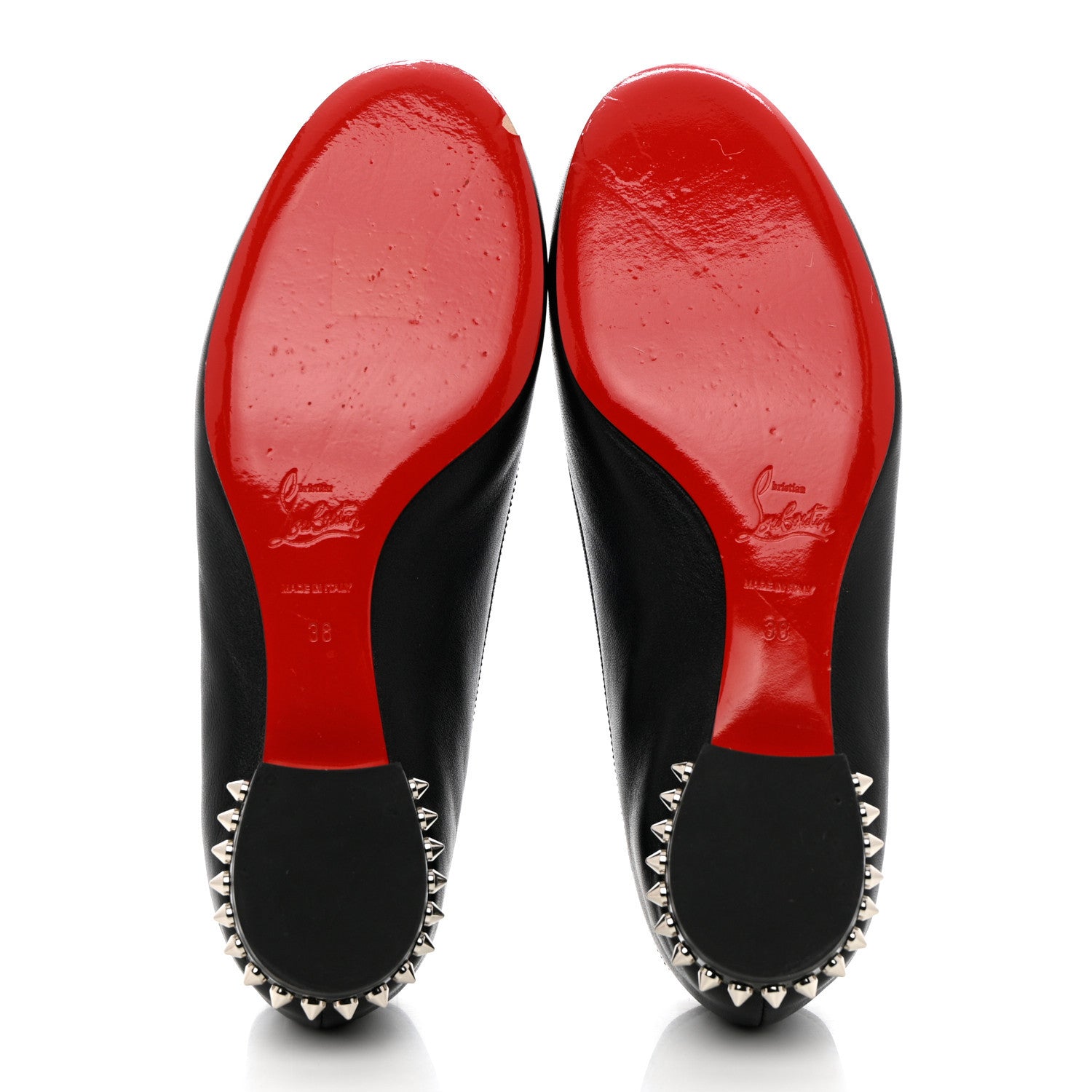 Christian Louboutin Shiny Nappa La Massine Flats 38 Black 5 of 18