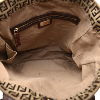 Fendi Zucchino Vitello Shopping Tote Mogano Panna Bruciato 6 of 9