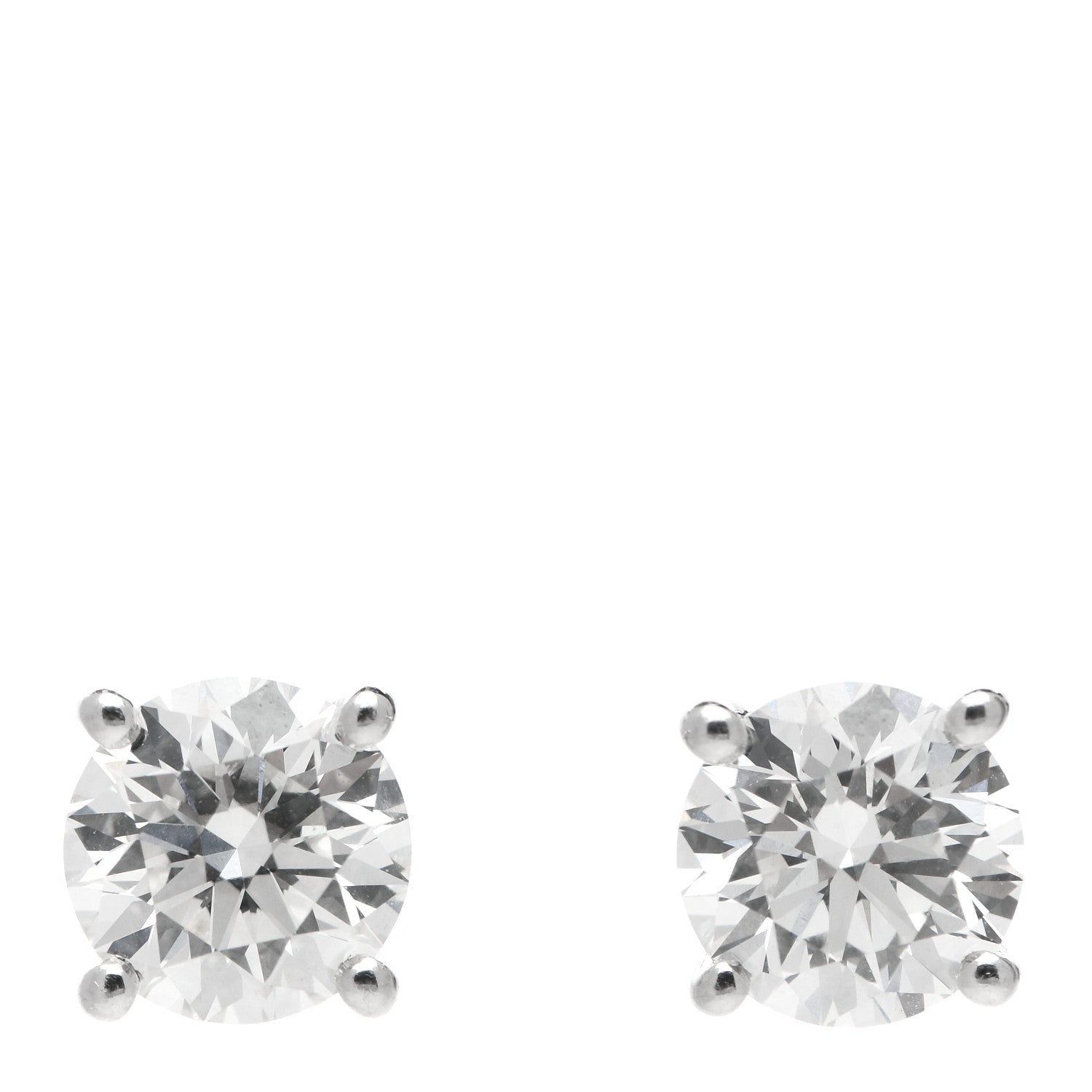 Tiffany Platinum Diamond 2.76ctw Solitaire Earrings 1 of 6