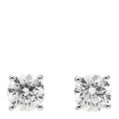 Tiffany Platinum Diamond 2.76ctw Solitaire Earrings 1 of 6