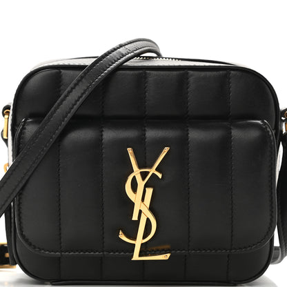 Saint Laurent Lambskin Matelasse Monogram Toy Vicky Camera Bag Black 8 of 10