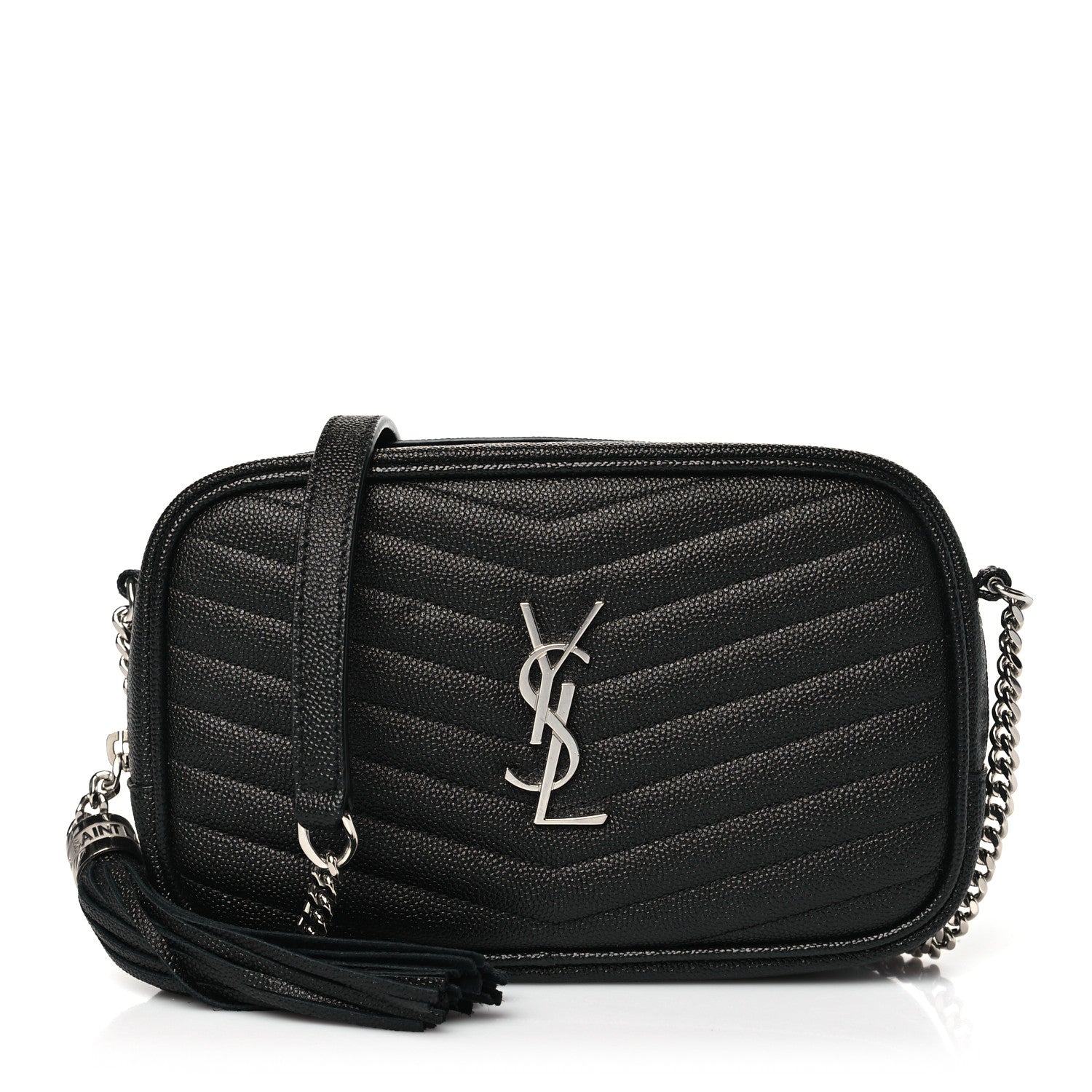 Saint Laurent Grain De Poudre Matelasse Monogram Mini Lou Camera Bag Black 1 of 10