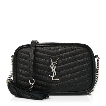 Saint Laurent Grain De Poudre Matelasse Monogram Mini Lou Camera Bag Black 1 of 10