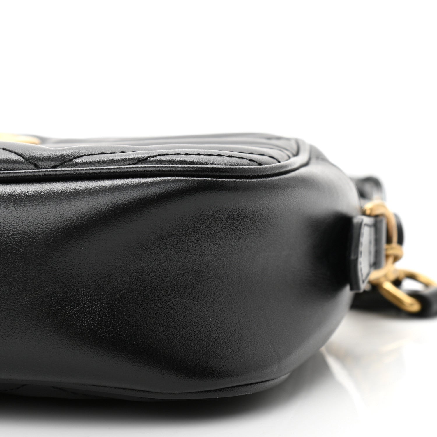 Gucci Calfskin Matelasse Small GG Marmont Chain Shoulder Bag Black 10 of 10