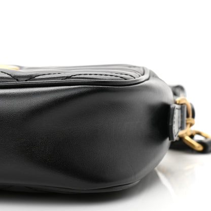 Gucci Calfskin Matelasse Small GG Marmont Chain Shoulder Bag Black 10 of 10