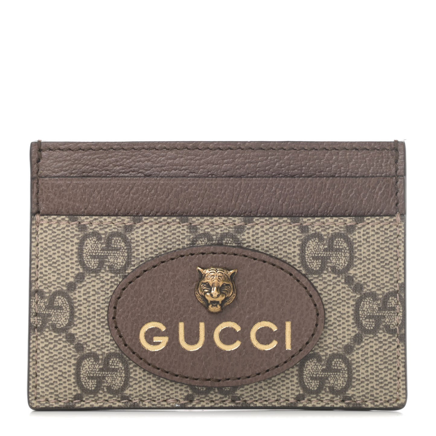 GG Supreme Monogram Neo Vintage Card Holder Beige Crop New Acero