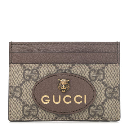 Gucci GG Supreme Monogram Neo Vintage Card Holder Beige Crop New Acero 1 of 7