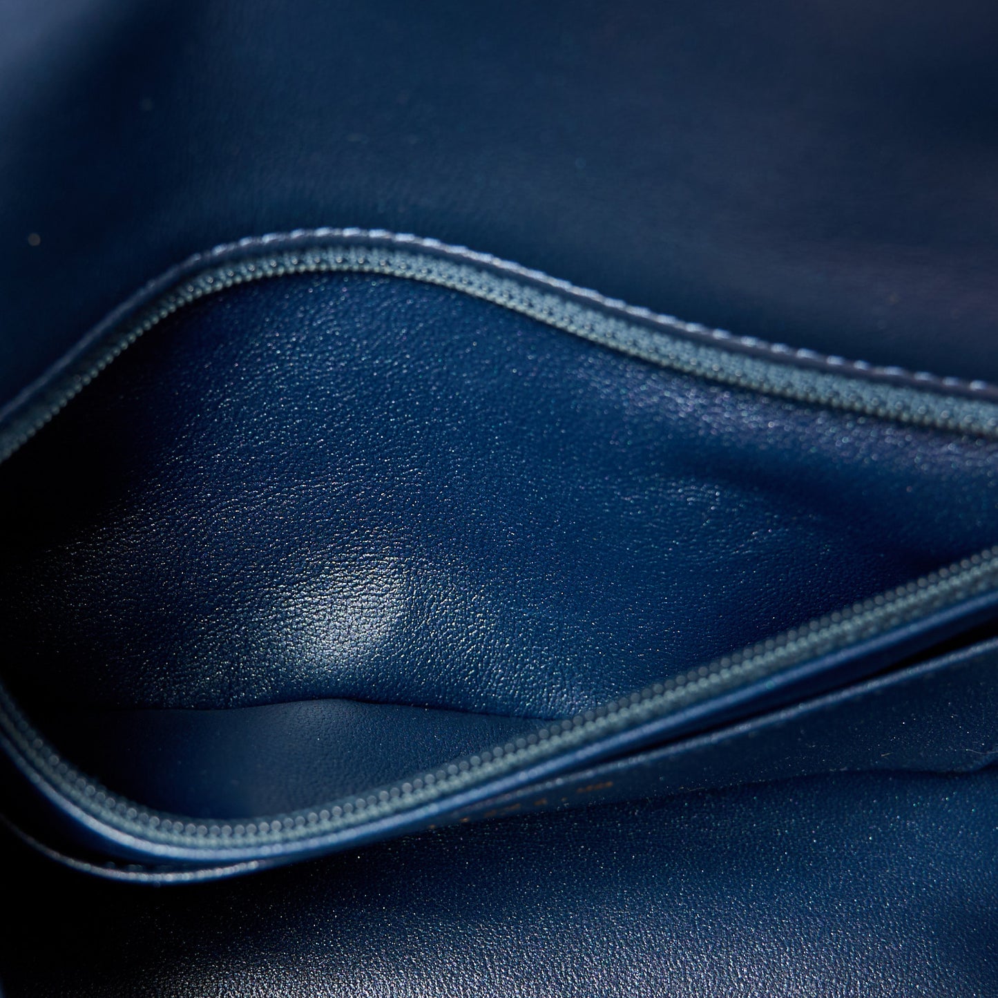 Washed Denim Quilted Mini Rectangular Flap Blue