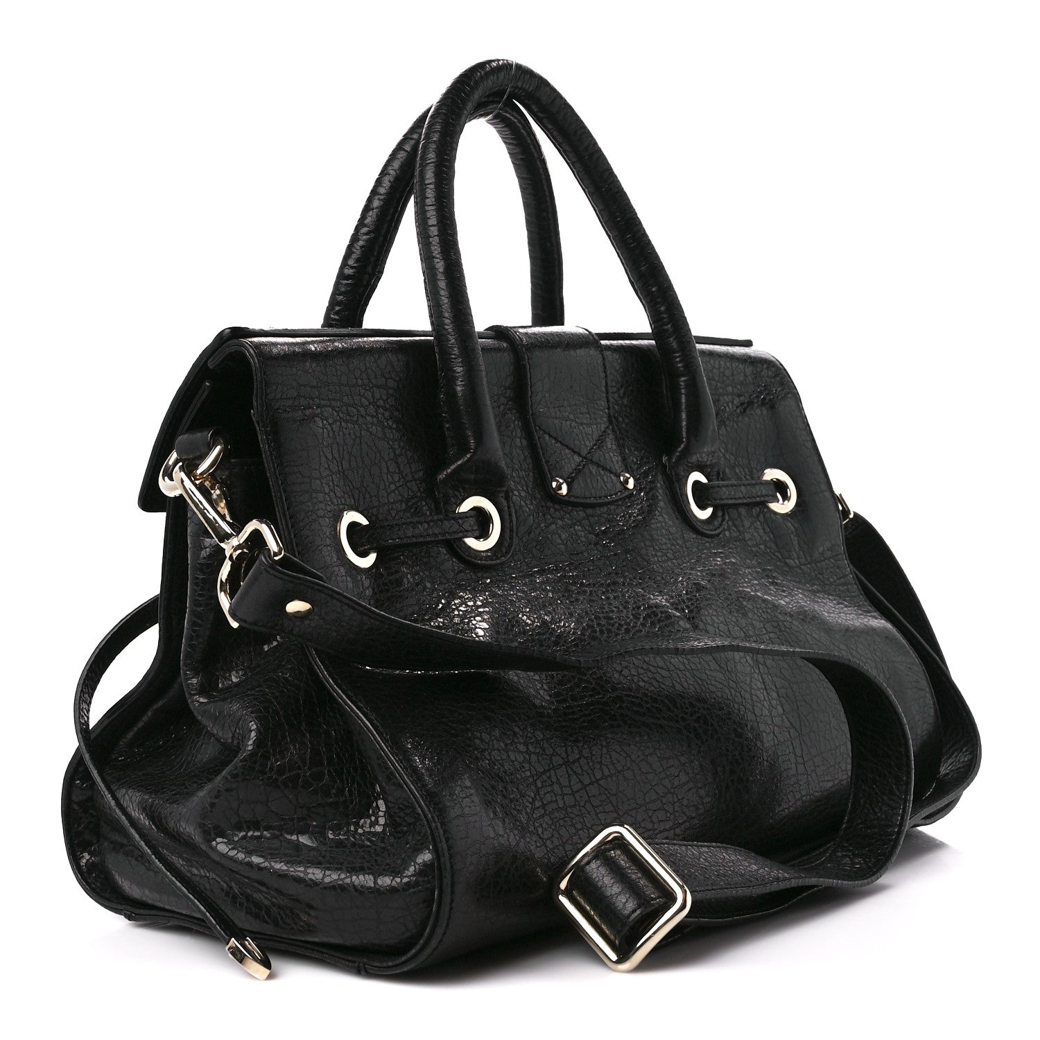 Jimmy Choo Grainy Calfskin Rosalie Satchel Black 2 of 13