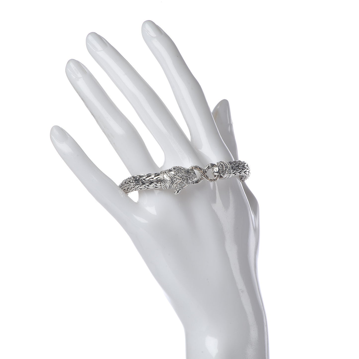 Sterling Silver Diamond Blue Topaz Classic Chain Macan Bracelet
