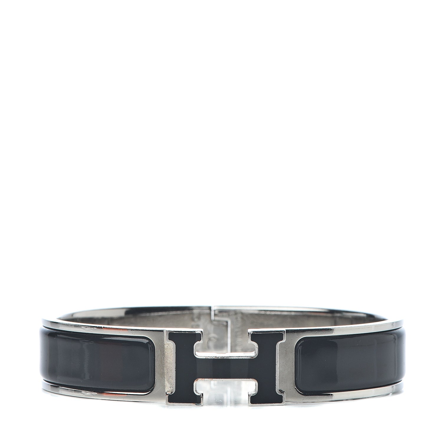 Enamel Narrow Clic Clac H Bracelet PM Black