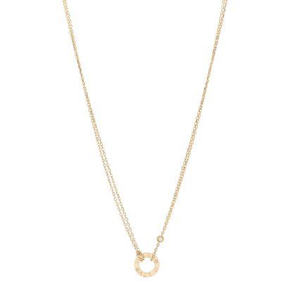 Cartier 18K Yellow Gold 2 Diamond LOVE Necklace 1 of 7