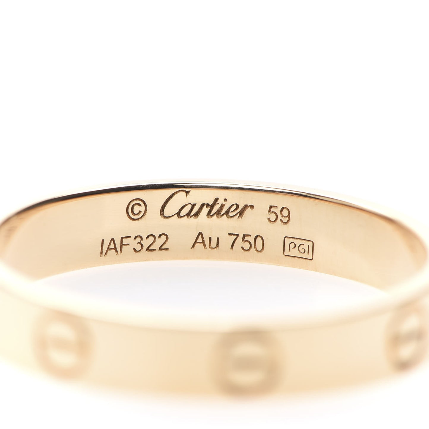 18K Yellow Gold 3.5mm LOVE Wedding Band Ring 59 8.75