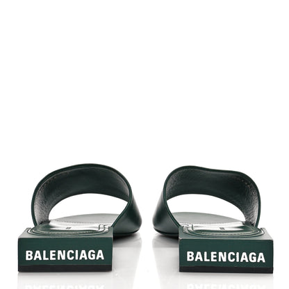 Balenciaga Shiny Sheepskin Box Flat Sandal 41 Green 5 of 15