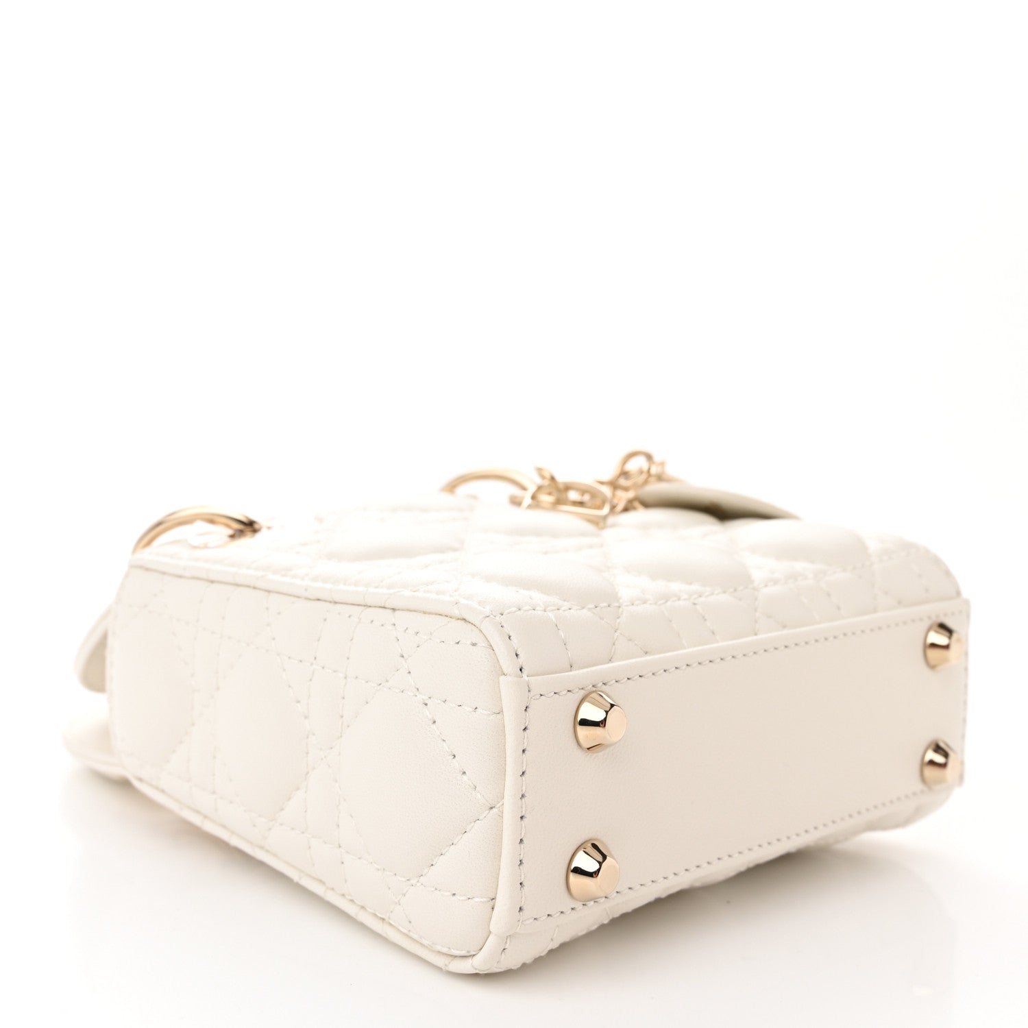 Christian Dior Lambskin Cannage Micro Lady Dior White 4 of 11
