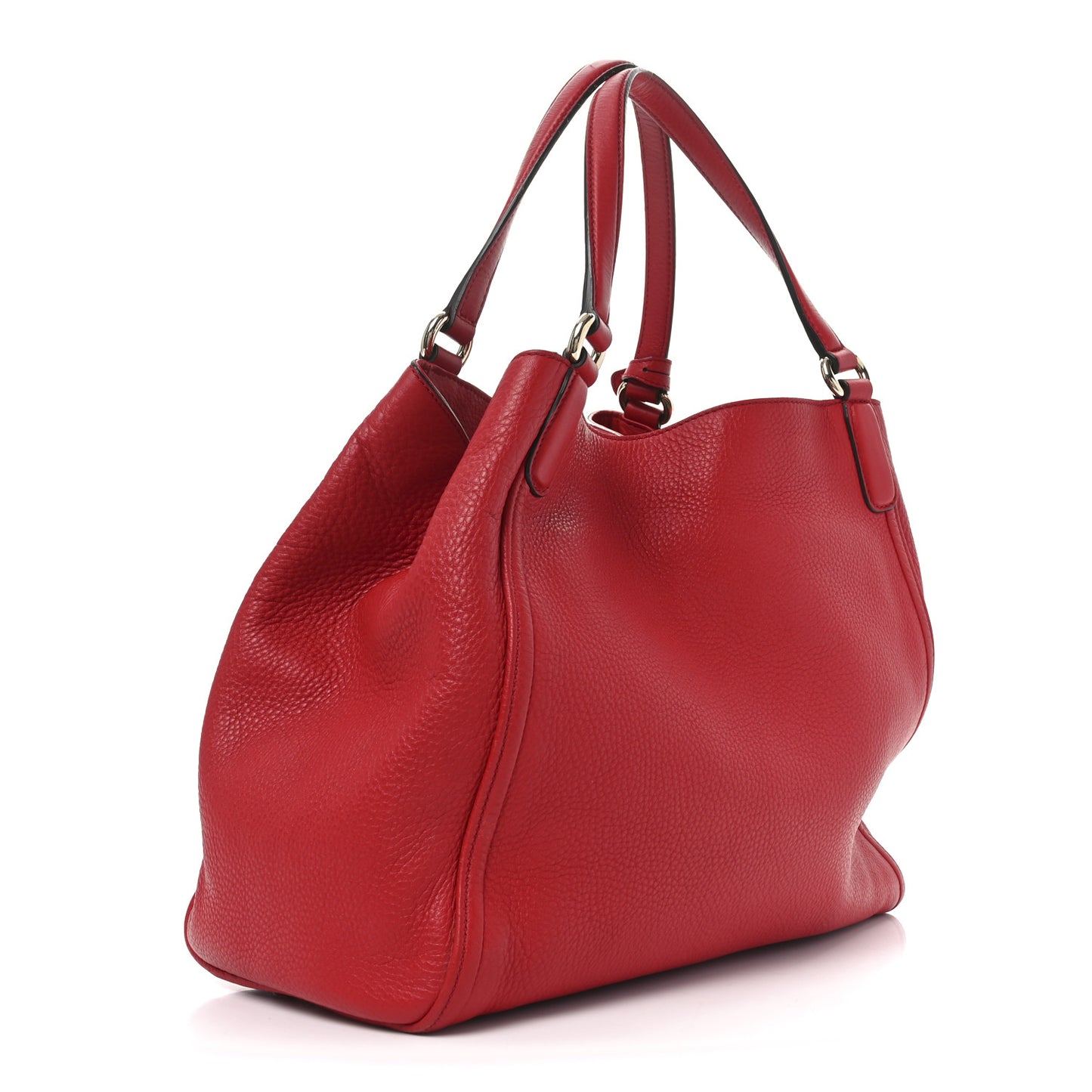 Pebbled Calfskin Medium Soho Shoulder Bag Tabasco Red