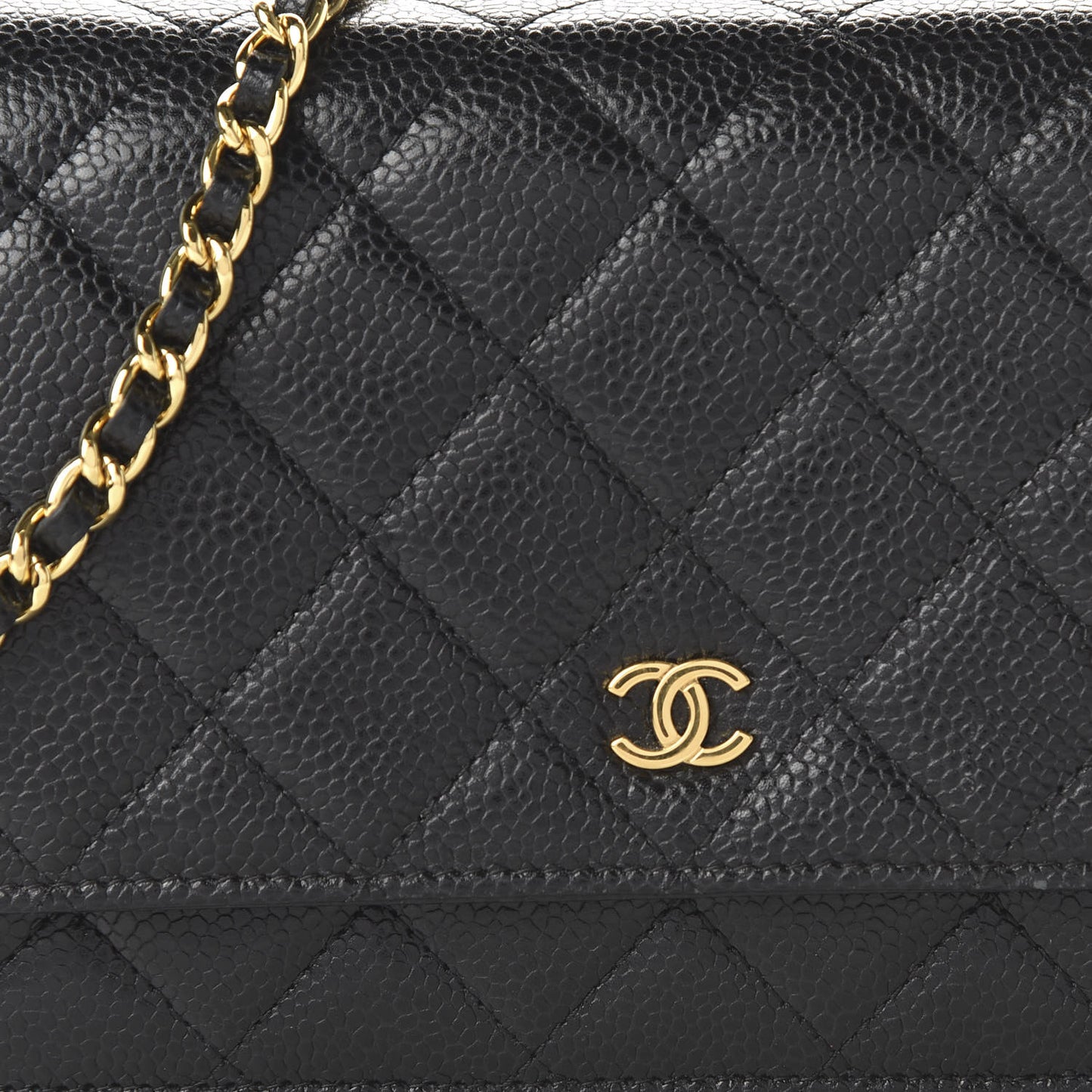 Caviar Quilted Wallet On Chain WOC Black