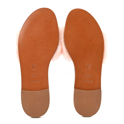 Louis Vuitton Mink Fur Lock It Flat Mule 37.5 Rose 5 of 9