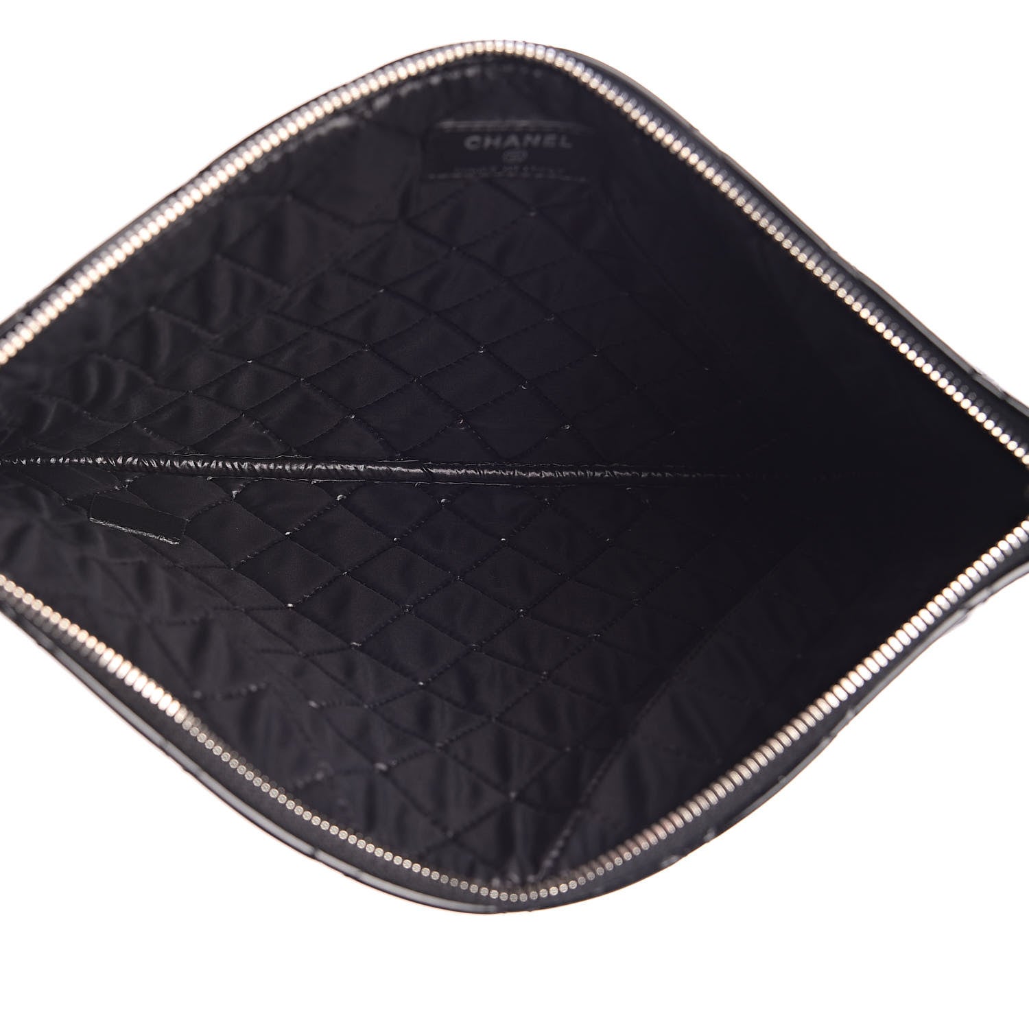 Chanel Patent Calfskin Quilted Medium Cosmetic Case Black 5 of 7