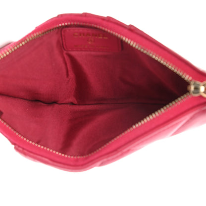 Chanel Shiny Goatskin Quilted Chanel 19 Phone and Card Holder Red 5 of 7