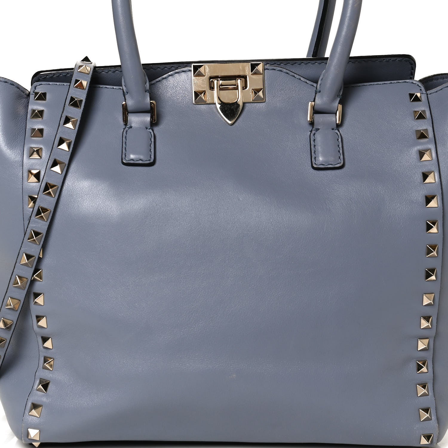 Valentino Garavani Vitello Rockstud Double Handle Tote London Stone 7 of 12