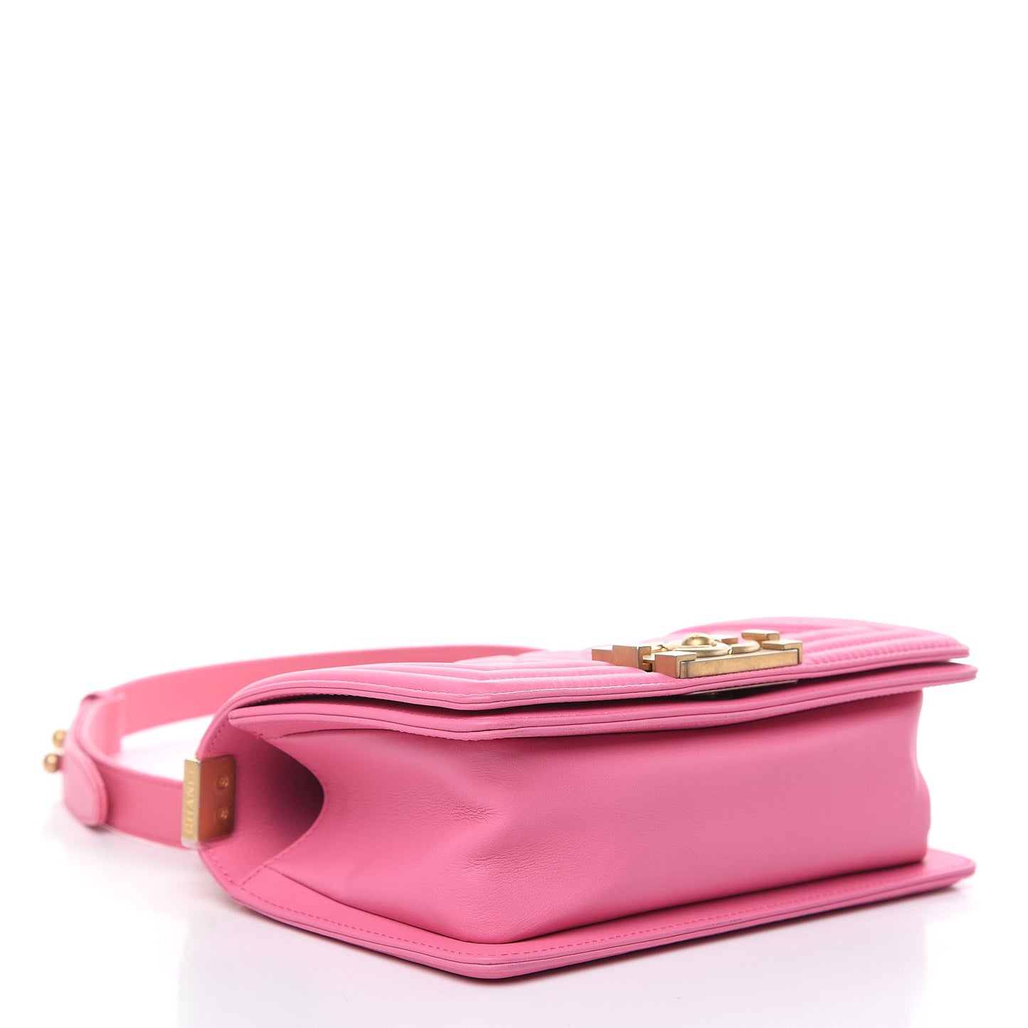 Calfskin Quilted Small Boy Flap Pink