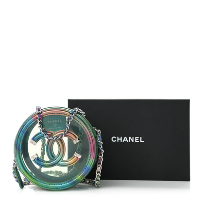 Chanel PVC Calfskin Lambskin Quilted Round Filigree Clutch With Chain Green 11 of 11