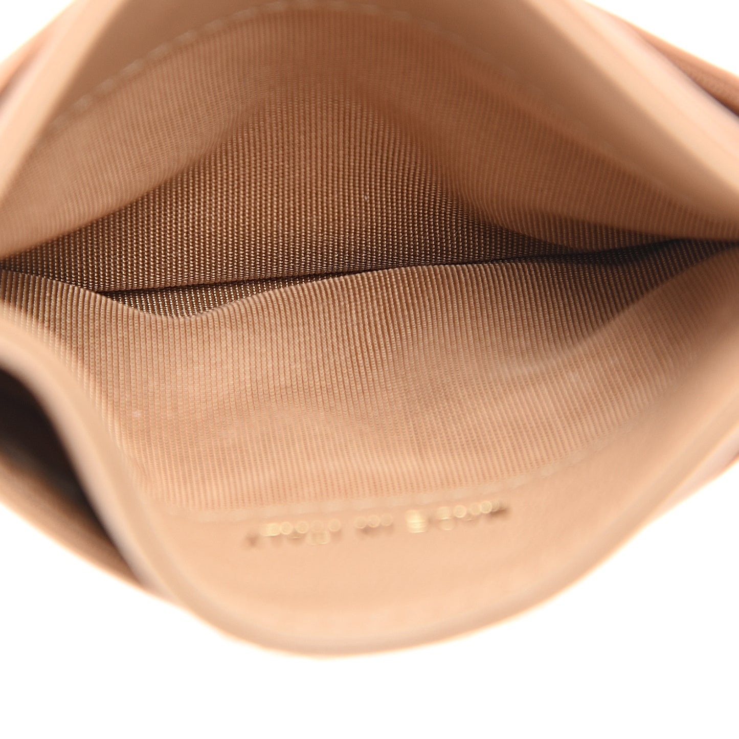 Lambskin Quilted Boy Card Holder Beige