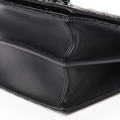 Alexander McQueen Patent Quilted Small Jeweled Knuckle Satchel Black 9 of 11