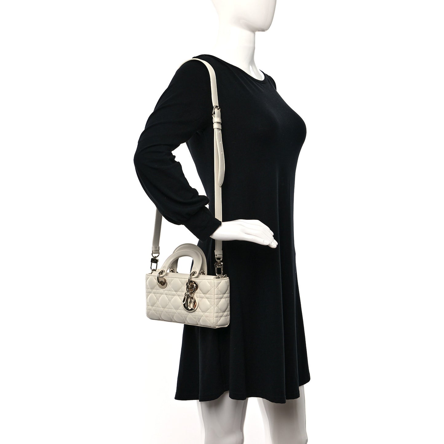 Lambskin Cannage Small Lady D-Joy Latte