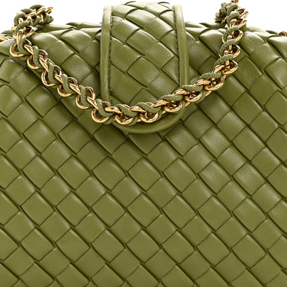 Bottega Veneta Nappa Intrecciato Small The Lauren 1980 Clutch With Chain Matcha 8 of 10