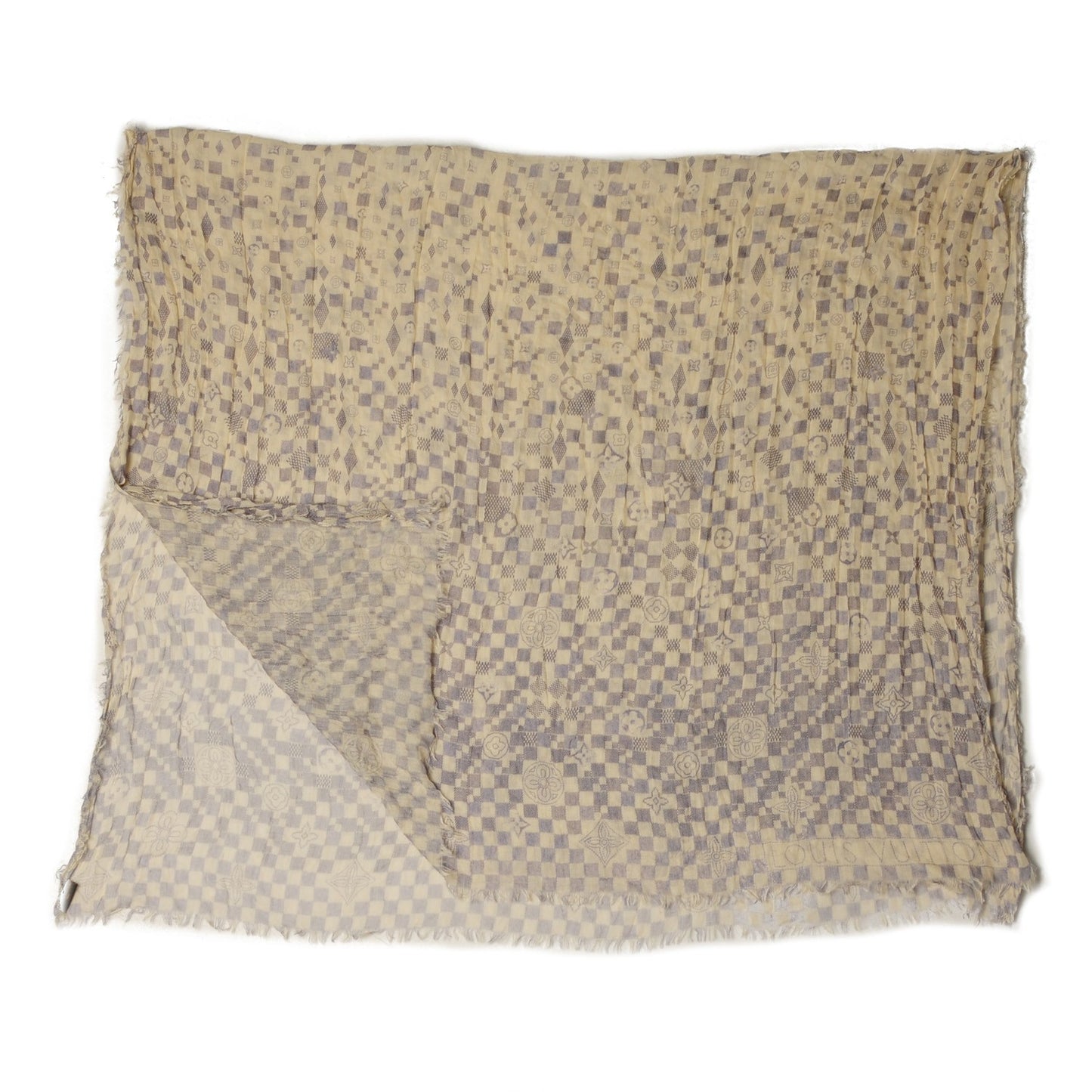 Cashmere Silk Damier Azur Stole