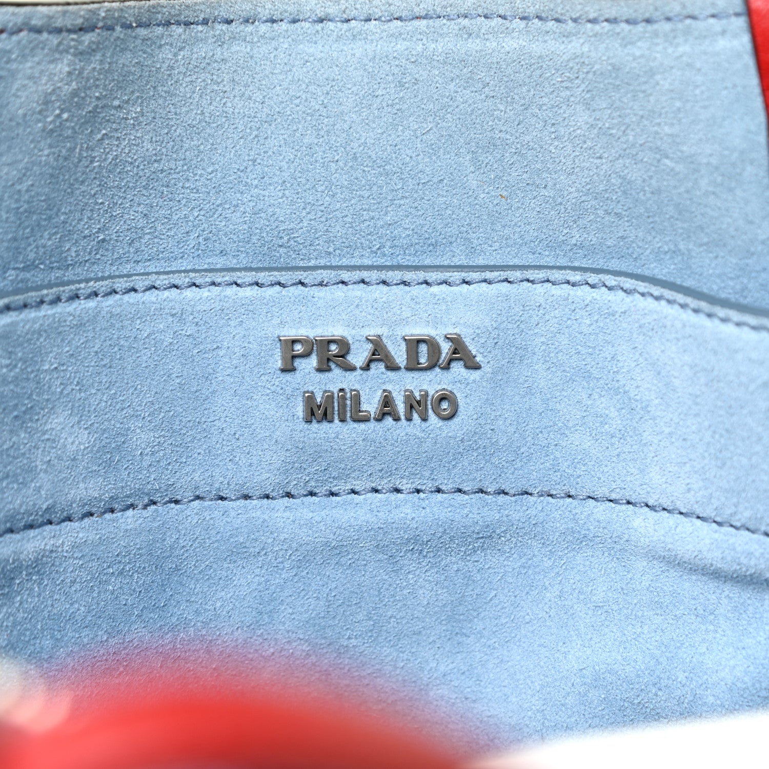 Prada Glace Calf Etiquette Tote Fuoco 7 of 16