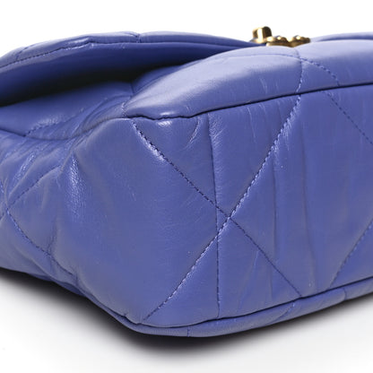 Chanel Shiny Goatskin Quilted Large Chanel 19 Flap Blue 8 of 9
