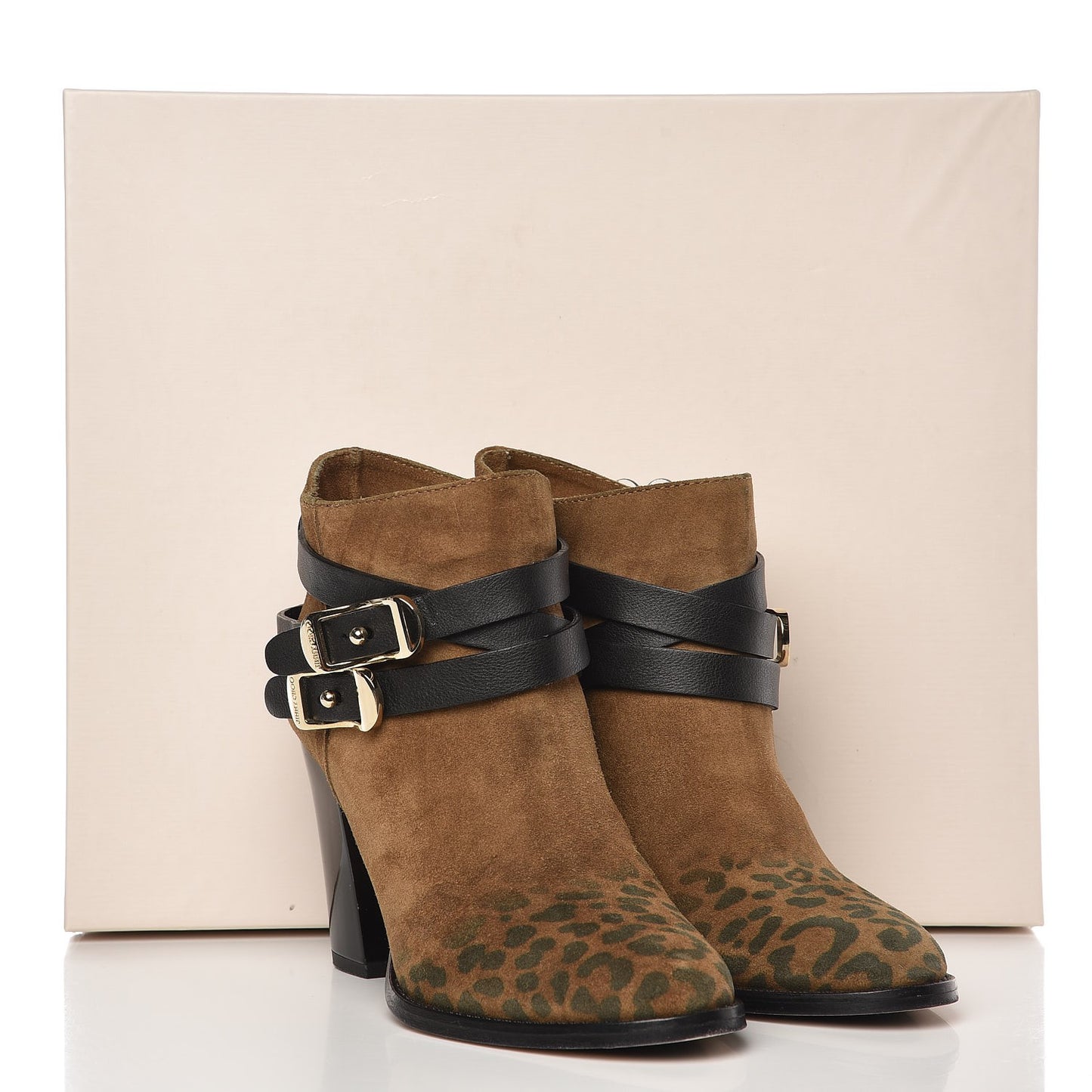 Suede Leopard Print Melba Ankle Boots 37 Brown