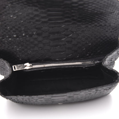 Saint Laurent Calfskin Python Embossed Monogram Medium College Bag Black 5 of 9