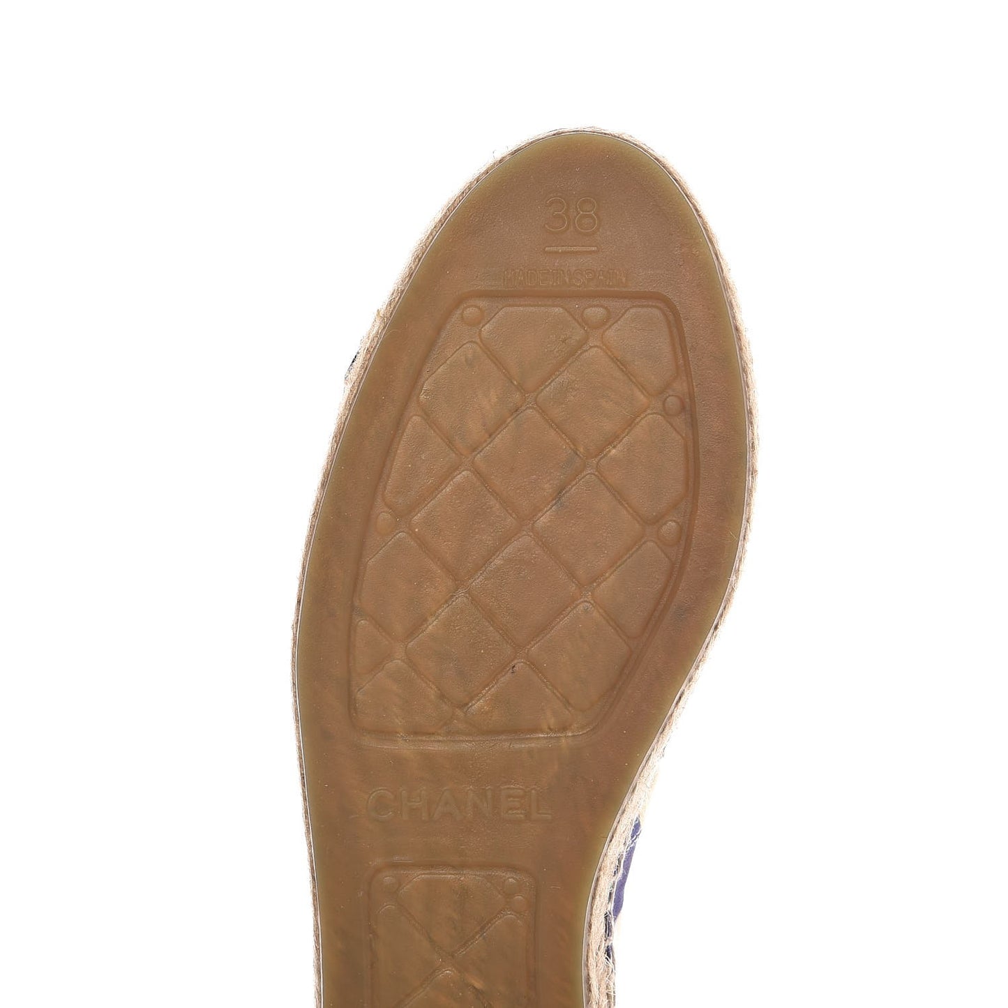 Patent Fabric Striped CC Espadrilles 38 Multicolor Black