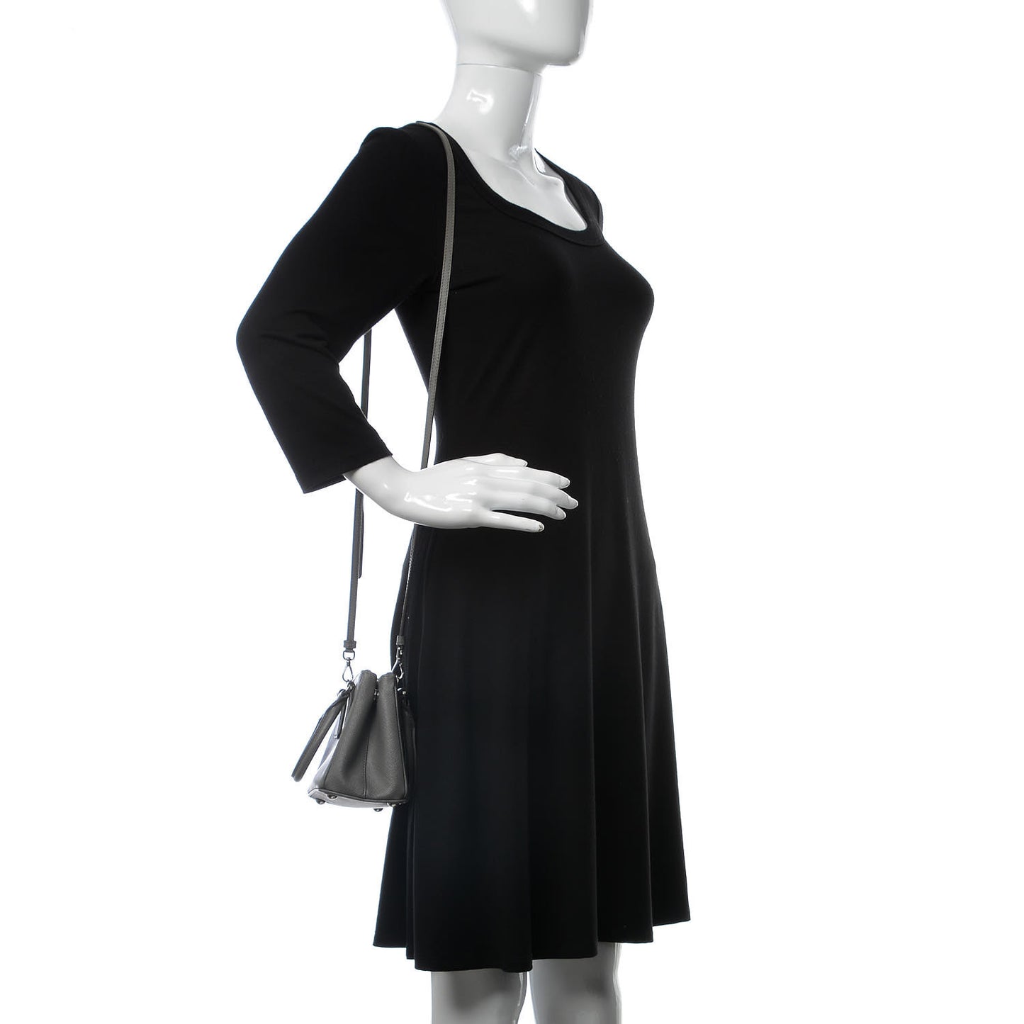 Saffiano Mini Galleria Double Zip Tote Marmo