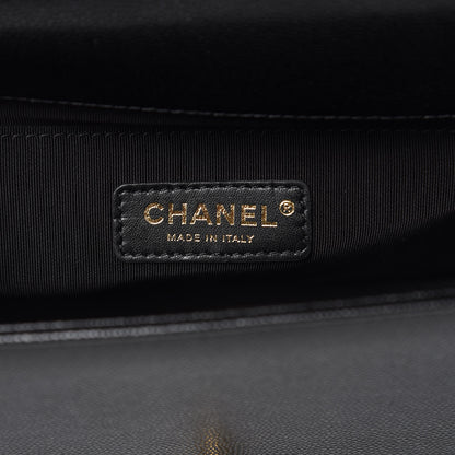Chanel Caviar Chevron Quilted Medium Boy Flap Black 6 of 10
