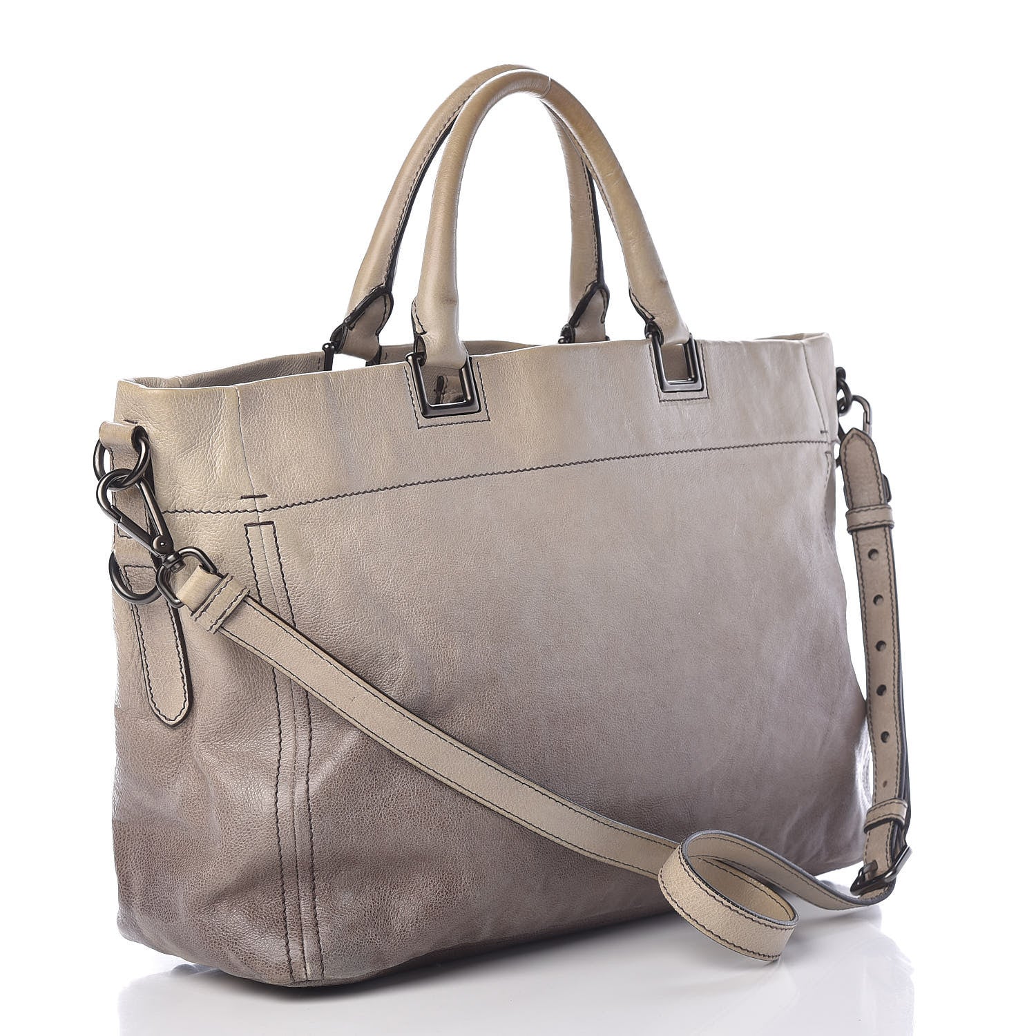 Prada Glace Calfskin Extra Wide Tote Ghiaccio Sfumato 4 of 19